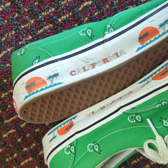 Vans Authentics California Paisley Green Sneakers - Picture 2 of 6